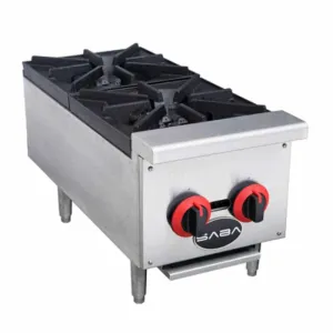 Saba - HP-2 Commercial 12 Hotplate 2 Burners Cooktop Natural Gas/Liquid Propane