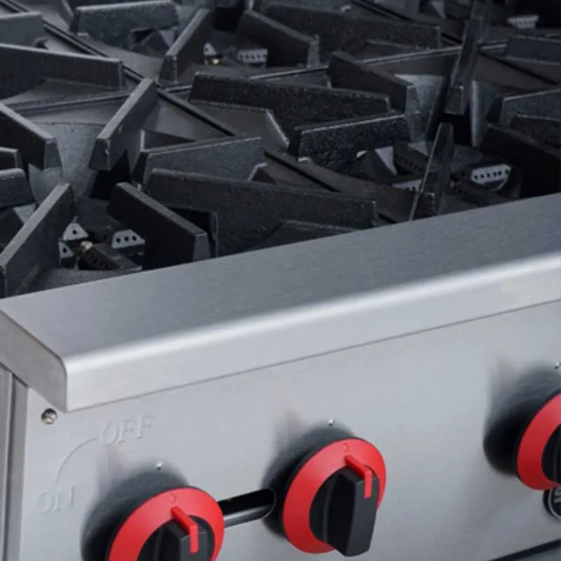 Saba - HP-4 Commercial 24 Hotplate Cooktop with 4 Burners Natural Gas/Liquid Propane
