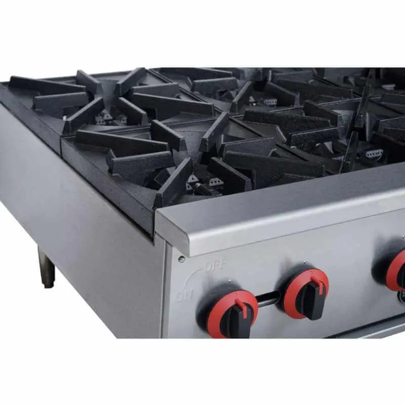 Saba - HP-6 Commercial 36 6 Burner Hotplate Cooktop Natural Gas/Liquid Propane