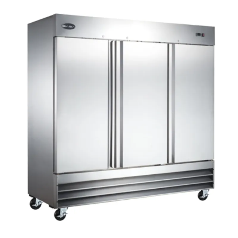 SABA - S-72F. Commercial 3 Solid Door Reach-In Freezer
