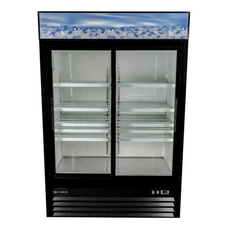 Saba - SM-45RS. Commercial 53 2 Sliding Glass Door Merchandiser Refrigerator 45 cu. ft.