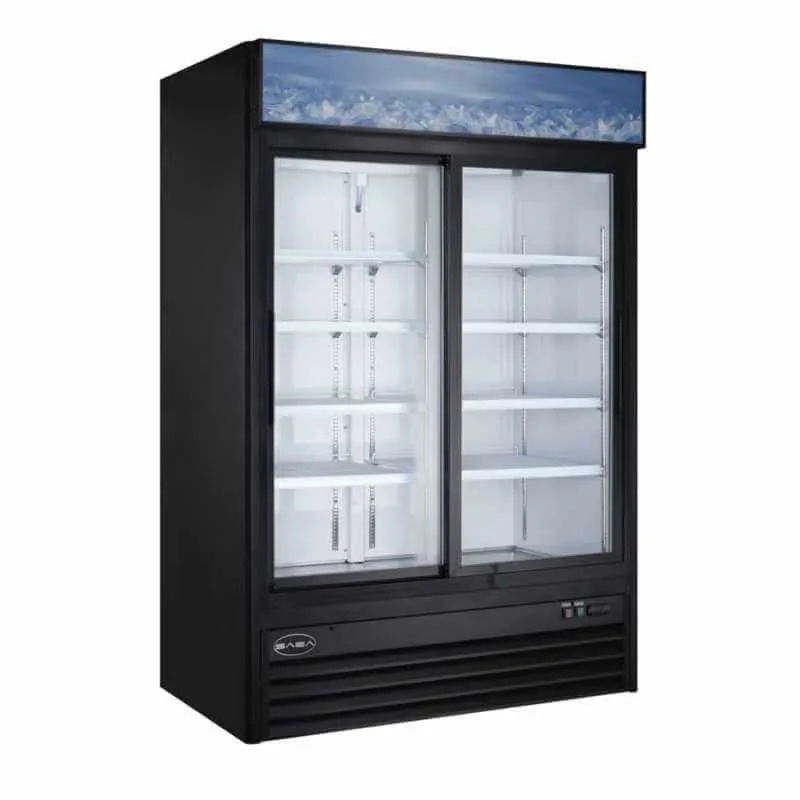 Saba - SM-45RS. Commercial 53 2 Sliding Glass Door Merchandiser Refrigerator 45 cu. ft.