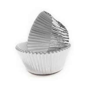 Silver Cupcake/Bun Case 2x1.5 (5.1x 3.8cm)