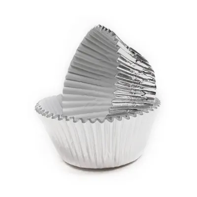 Silver Cupcake/Bun Case 2x1.5 (5.1x 3.8cm)