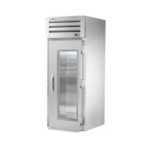 True STR1RRI-1G. Commercial 35 One Section Roll In Refrigerator. (1) Right Hinge Glass Door. 115v