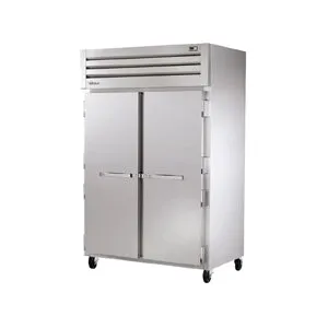 True STR2R-2S-HC. Commercial 52 3/5 Two Section Reach In Refrigerator 2 Left Right Hinge Solid Doors
