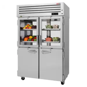 Turbo Air - PRO-50R-GSH-PT-N. Commercial 51 8 Half Door Pass-Thru Refrigerator PRO Series 2 Section 53.47cu. ft