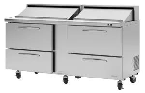 Turbo Air - PST-72-D4-N. Commercial PRO Series Sandwich/Salad Unit-Drawers. (4) drawers