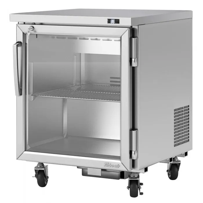 Turbo Air - PUR-28-G-N. Commercial PRO Series Glass door Undercounter Refrigerator 6.8 cu.ft