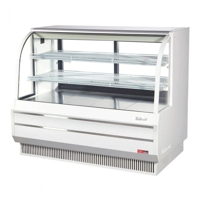 Turbo Air - TCGB-60DR-W(B). Commercial Curved Glass Bakery Display Case Dry Safety Shielded LED Lighting