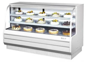 Turbo Air - TCGB-72-W(B)-N. Commercial 73 Curved Glass Bakery Display Case Refrigerated 23.2 cu.ft.