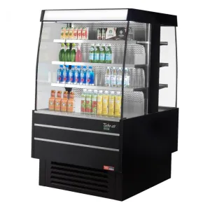 Turbo Air - TIOM-36SB-N. 39-3/8L Square Type Double Unit. Glass Side Panel - Black