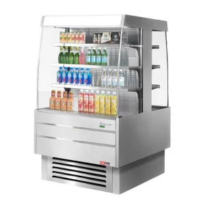 Turbo Air - TIOM-36SS-N. 39-3/8L Square Type Double Unit. Glass Side Panel - Stainless steel