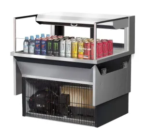 Turbo Air - TOM-36L-UFD-S-1SI-N. 34-3/4L Low Profile Glass Side Panel. Rear Sliding Door - European Straight / Stainless Steel