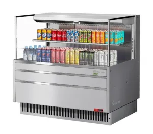 Turbo Air - TOM-48L-UF-S-2S-N. 46-3/4L Low Profile Glass Side Panel. 1 shelf - European Straight / Stainless Steel