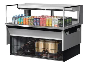 Turbo Air - TOM-48L-UFD-S-1SI-N. 46-3/4L Low Profile Glass Side Panel. Rear Sliding Door - European Straight / Stainless Steel