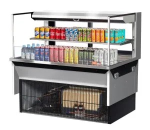 Turbo Air - TOM-48L-UFD-S-2SI-N. 46-3/4L Low Profile Glass Side Panel. Rear Sliding Door. 1 shelf - European Straight / Stainless Steel