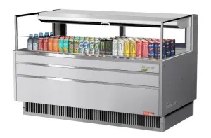 Turbo Air - TOM-60L-UFD-S-1S-N. 58-3/4L Low Profile Glass Side Panel. Rear Sliding Door - European Straight / Stainless Steel