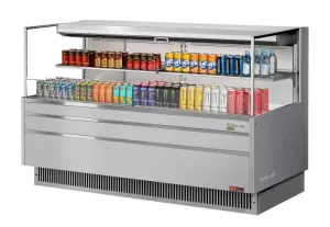 Turbo Air - TOM-72L-UF-S-2S-N. 70-3/4L Low Profile Glass Side Panel. 1 shelf - European Straight / Stainless Steel
