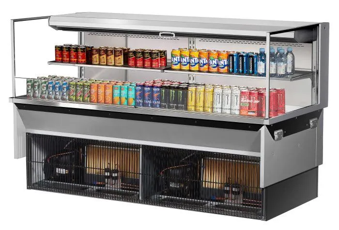 Turbo Air - TOM-72L-UF-S-2SI-N. 70-3/4L Low Profile Glass Side Panel. 1 shelf - European Straight / Stainless Steel